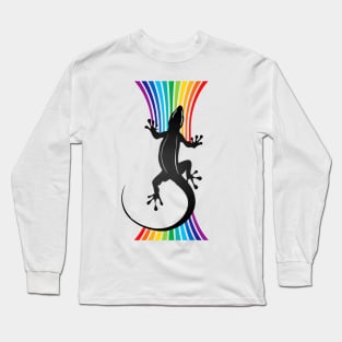 lizard funny animal color Long Sleeve T-Shirt